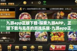 九游app正版下载-探索九游APP，正版下载与无尽的游戏乐趣-九游app正版下载